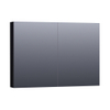 BRAUER Impress Deluxe spiegelkast - 100x70x15cm - interne en externe verlichting - 2 dubbelzijdige spiegeldeuren - mat zwart SW371750 BRAUER Impress Deluxe spiegelkast - 100x70x15cm - interne en externe verlichting - 2 dubbelzijdige spiegeldeuren - mat zwart SW371750