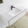 Mondiaz Lagom Meuble avec 1 tiroir 100x30x45cm vasque Cloud central 1 trou de robinet Solid Surface Urban SW409166