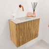Mondiaz JOYA-DLUX Meuble de toilette 50cm - couleur Oak - Lavabo FAYE position Gauche Sans trou de robinet couleur Ostra. SW1422179