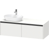 Duravit Ketho.2 Wastafelonderbouwkast - inclusief consoleplaat - met 2 laden - voor waskom links - 140x55x45.9cm - met handgrepen antraciet - wit mat SW772877