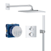 Grohe Precision ensemble de douche pluie encastré – thermostatique – douche de tête 31 x 31 cm – douchette bâton – chrome SW1120181