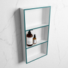 Mondiaz Easy nis 29.5x59.5x8cm voor Inbouw/opbouw 3 open vakken Solid surface Talc/Smag SW643791