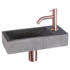 Differnz ribble coffret lave-mains bombai noir pierre naturelle robinet courbe cuivre rouge SW705411