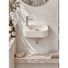 QeramiQ Fuente pack lave-mains – demi-rond – 40 x 21,5 x 12 cm – céramique beige – perçage à gauche – robinet chromé SW1232788