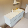 Mondiaz VICA-DLUX ensemble de meuble de salle de bain - 130cm - meuble sous-vasque argile - 2 tiroirs - lavabo encastré nuage droite - 1 trou de robinet - version haute 60cm - opalo SW1086514