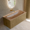 MONDIAZ KURVE-DLUX Meuble de salle de bains 110cm couleur Dusk avec 1 tiroir et 0 porte. Lavabo BIG MEDIUM Central sans trou de robinet Arena. SW1431392