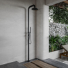 Fortifura Outdoor Deluxe Douche de jardin à poser avec douchette et douche pluie noir mat SW704716