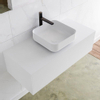 Mondiaz Lagom Meuble salle de bains 100x30.9x45cm Solid Surface Talc 1 tiroir avec lavabo BINX vasque à poser Centre 1 trou de robinet SW409069
