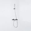 Fortifura Calvi Thermostatische badkraan - met staafhanddouche handdouchehouder en - metalen doucheslang - hoogglans chroom SW811965