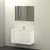 Qisani Slim badmeubelset 100x40x62 met spiegel met softclose wit hoogglans 1 kraangat SW276954 Qisani Slim badmeubelset 100x40x62 met spiegel met softclose wit hoogglans 1 kraangat SW276954