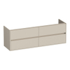 BRAUER Adore Meuble de salle de bains sous-lavabo - 160x46x55cm - 4 tiroirs softclose - sans poignée - 2 découpes pour siphon - beige mat SW1198351