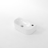 Fugaflow Eccelente Pietra Lavabo compact - 40x22x12cm - Droit - Strié - demi-circulaire - 1 trou de robinet - Céramique - Blanc Brillant SW1419536