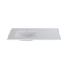 Saniclass Vygo Meubelwastafel - 121x2x46cm - overloop - 1 wasbak links - 1 kraangat - keramiek - glans wit SW1471924
