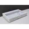 Forzalaqua Palermo Lavabo 60x40x9cm rectangulaire 1 vasque sans trous de robinet marbre Carrara poli SW230730
