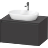 Duravit ketho 2 meuble sous lavabo avec plaque console avec 1 tiroir 80x55x45.9cm avec poignée anthracite graphite super mat SW772947