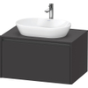 Duravit Ketho.2 Wastafelonderbouwkast - inclusief consoleplaat - met 1 lade - 80x55x45.9cm - met handgreep antraciet - grafiet supermat SW772947