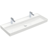 Villeroy & Boch Collaro lavabo meuble - 120x47cm - sans trop-plein avec 2 trous de robinet blanc SW358347