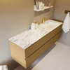 Mondiaz VICA-DLUX ensemble de meuble de salle de bain - 150cm - meuble sous-vasque oro - 2 tiroirs - lavabo encastré cloud droite - 1 trou de robinet - version haute de 60cm - glace SW1088283