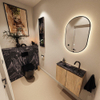 MONDIAZ TURE-DLUX Meuble toilette - 60cm - Washed Oak - EDEN - vasque Lava - position centrale - 1 trou de robinet SW1104124