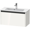 Duravit Ketho.2 Wastafelonderbouwkast - met 1 lade - 68x39x44cm - met greep antraciet - hoogglans wit SW772361