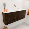 Mondiaz JOYA 100cm toiletmeubel - kleur Walnut - Wastafel FAYE positie Midden Zonder kraangat kleur Talc. SW1421270