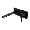 BRAUER Black Edition Wastafelmengkraan inbouw - rechte uitloop links - hendel kort smal - inclusief inbouwdeel - afdekplaat - model B 1 - mat zwart SW385412