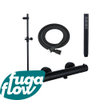 FugaFlow Eccelente Sobrado Ensemble de douche barre curseur avec douchette stick, flexible lisse et robinet de douche Noir mat SW1124060