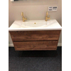 Saniclass Nexxt Ensemble de meuble salle de bains 100x45x55cm 2 tiroirs avec lavabo en céramique Viking Shield SW542080