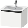 Duravit Ketho.2 Wastafelonderbouwkast - met 1 lade - 61x48x44cm - met greep antraciet - wit mat SW772063