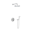 Hotbath Buddy IBS Ensemble de douche pluie - inverseur 2 voies - bras mural 35 cm - douche de tête ronde 30 cm - douchette à main 3 jets - chrome SW18269
