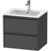 Duravit Ketho.2 Wastafelonderbouwkast - met 2 laden - 61x48x55cm - met grepen antraciet - grafiet mat SW771916