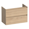 BRAUER Inspire wastafelonderkast ondiep 80 2 softclose lades - greeploos - 1 sifon uitsparing - massief eiken - lamellen eiken naturel SW1200823