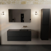 Mondiaz AIVY Ensemble de meuble - 120x45x50cm - 0 trous de robinet - 1 vasque Urban Solid surface - Droite - 2 tiroirs - avec miroir - MDF Urban SW892404