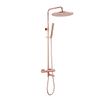 Fortifura Calvi Regendoucheset - thermostatisch - 30cm hoofddouche - metalen slang - ronde handdouche - draaibare baduitloop - geborsteld koper PVD SW1592479