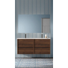 Adema Prime Essential Ensemble de meuble - 120x55x46cm - 2 vasques ovales Blanc - 2 trous de robinet - 4 tiroirs - avec miroir rectangulaire - Noyer SW925131