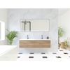HR Matrix ensemble meuble de salle de bain 3d 160cm 2 tiroirs sans poignée avec bandeau couleur chêne français avec vasque fine 2 trous de robinetterie blanc mat SW857149