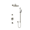 Hotbath Cobber Ensemble de douche de tête encastré IBS20 - bras mural 35 cm - douche de tête ronde 30 cm - douchette barre - barre de douche - nickel brossé SW440437
