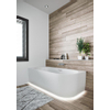 Riho Desire baignoire d'angle - 170x77cm - Pose en angle gauche - avec plinthe LED - avec remplissage de baignoire chromé - acrylique blanc velours SW925235