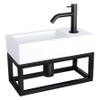 Differnz Ravo pack lave-mains – 38,5 x 18,5 x 25 cm – robinet courbé noir mat – avec cadre noir SW373162