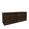 Saniclass Holz Pure Badkamermeubelset - 160x45x62cm - houten topblad - zonder kraangat - 4 lades - mat eiken charcoal (hout) SW1437260