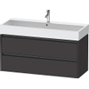 Duravit Ketho 2 meuble sous-lavabo avec 2 tiroirs pour lavabo simple 118.4x46x54.9cm avec poignées graphite anthracite supermat SW772974