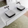 MONDIAZ LAGOM 150cm badmeubel solid surface urban 2 lades Wastafel BINX opzetkom dubbel zonder kraangat SW409382 MONDIAZ LAGOM 150cm badmeubel solid surface urban 2 lades Wastafel BINX opzetkom dubbel zonder kraangat SW409382