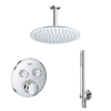 Grohe - Adema Rise ensemble de douche pluie encastré – douche de tête Ø 25 cm – bras mural courbé 35 cm – douchette bâton – 2 fonctions – chrome SW1382526