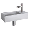 Differnz Ravo kit lave-mains - 38.5x18.5x9cm - Rectangulaire - 1 trou de robinet - Robinet droit chromé mat - béton gris clair SW705270