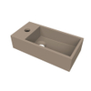 Arcqua Flair fontein - 36x18x9cm - cast marble - 1 kraangat - links - mat truffel SW1474760