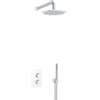FortiFura Calvi Colonne de douche pluie à encastrer thermostatique douche de tête 25cm et douchette stick Chrome SW377827 FortiFura Calvi Colonne de douche pluie à encastrer thermostatique douche de tête 25cm et douchette stick Chrome SW377827