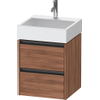 Duravit Ketho.2 Wastafelonderbouwkast - met 2 laden - 48.4x46x54.9cm - met grepen antraciet - noten mat SW773098