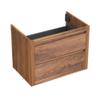 Forzalaqua Gela 2.0 meuble sous-lavabo 80x51x60cm avec 2 tiroirs sans poignée à fermeture douce Chêne massif Pure Walnut SW492326