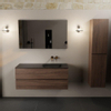 Mondiaz AIVY Ensemble de meuble - 120x45x50cm - 0 trous de robinet - 1 vasque Urban Solid surface - Droite - 2 tiroirs - avec miroir - Melamine Mocha SW892368