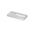 INK United lavabo - 100x45x11cm porcelaine à droite sans trou de robinetterie incl. bonde clic-clac en porcelaine et système de trop-plein caché - blanc mat SW956091
